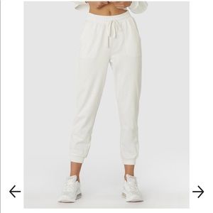 Revolve White Cotton Jogger Pants, XS